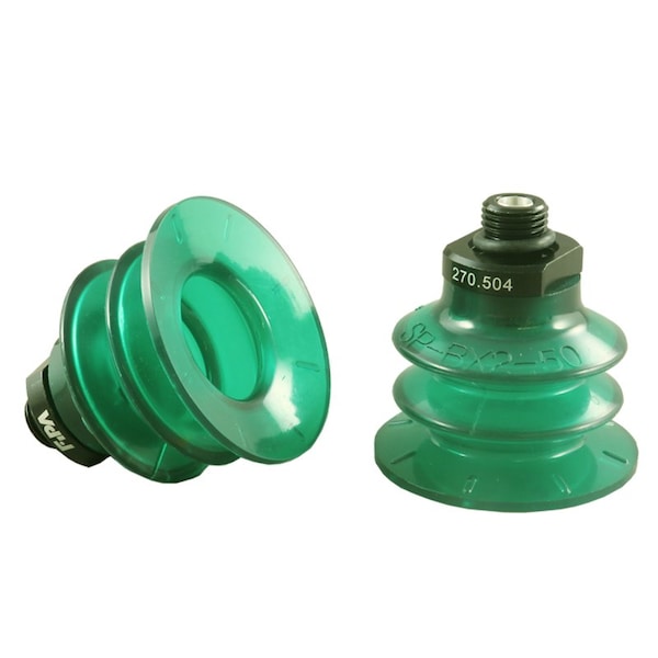 Fipa Bellows vacuum cup diam. 53 mm, Monoflex green 50 Degrees, fitting G1/4-male 20.053.152.22 - main